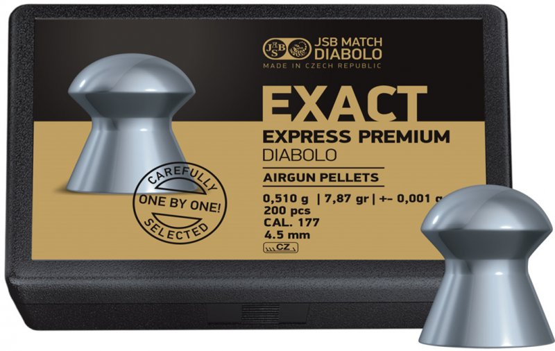 JSB Exact Express Premium 4.52 mm 7.8 Grain Pellets 200 Pack