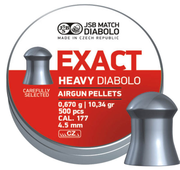 JSB Diabolo Exact Heavy .177 4.52 mm 10.3 Grain Pellets 500 Pack