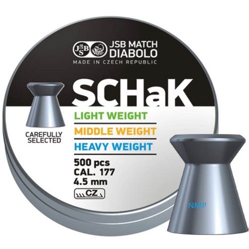 JSB Diabolo SCHak Heavy Weight .177 4.51 mm 8.2 Grain Pellets 500 Pack