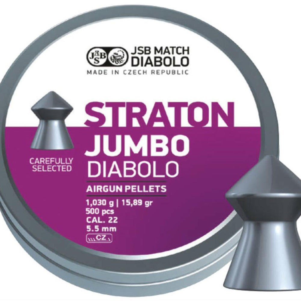 JSB Diabolo Straton Jumbo .22 5.50 mm 15.8 Grain Pellets 500 Pack