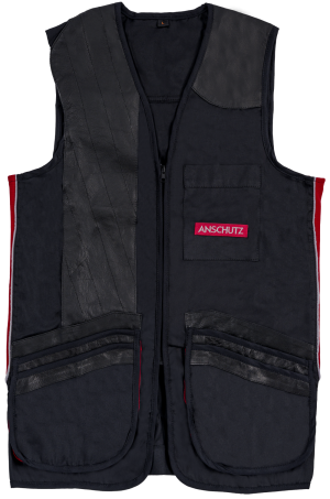 ANSCHÜTZ black shooting vest front view, manufacturer item 015692