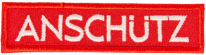 ANSCHÜTZ red embroidered logo badge 001658 – manufacturer image