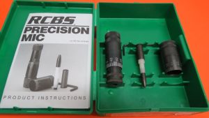 RCBS Precision Mic cartridge headspace gauge kit, representative model; exact cartridge size per product listing