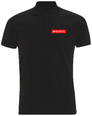 ANSCHÜTZ standard black polo shirt, front view