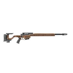 Complete side view of AT-XC Comp Pro Dark Earth folding competition rifle, illustrative configuration