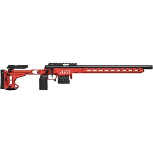 Complete side view of ANSCHÜTZ 1727 APR Red Chassis rifle, .22 LR, 559 mm