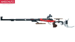 Full-length side view of ANSCHÜTZ 54.30 .22 LR in ONE-KK stock with walnut grip
