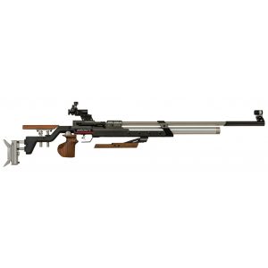 Full-length ANSCHÜTZ 9015 black aluminium stock with walnut grip 640mm