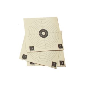 Hatsan 14x14 centimetre paper target sheets with a 10-ring bullseye