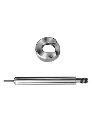 Representative Lee case length gauge pin and matching shell holder; exact cartridge-specific length and dimensions vary