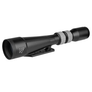 Complete Nightforce CFS 6-36x50 F1 spotting scope in black, without accessory cage