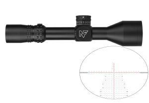 Nightforce NX8 2.5-20x50 F1 MIL-XT black C632 complete exterior product photograph