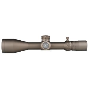 Nightforce NX8 4-32x50 F1 MOAR Dark Earth riflescope, exterior manufacturer-style product photograph (C687)