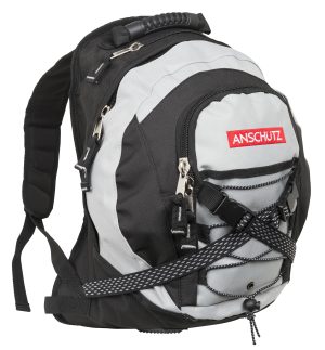 ANSCHÜTZ Fan Backpack grey black with red logo, item 007229
