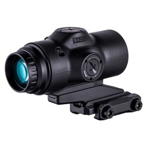 Primary Arms SLx 5X MicroPrism black housing external product photograph (not a reticle illustration)