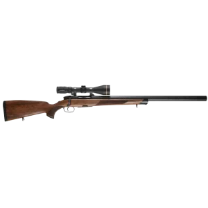 Complete butt-to-muzzle Steyr CL II Breeze walnut stock and short barrel model photograph