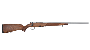 Complete Steyr CL II Stainless hunting rifle with walnut stock and silver receiver / barrel