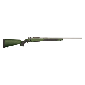 Steyr CL II SX Stainless rifle with green polymer synthetic stock, full side view