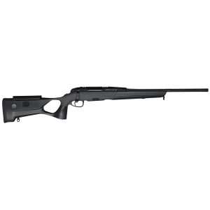 Full side view of Steyr Gams CL II black carbon thumbhole 19-inch hunting rifle