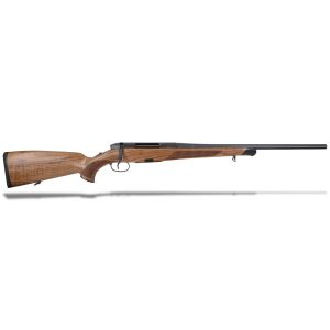 Steyr SM12 22-inch right-hand halfstock rifle, no iron sights; model photograph across calibres