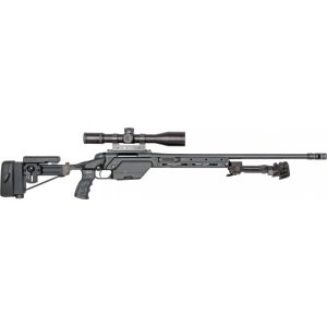 Entire butt to muzzle Steyr SSG 08 690 mm 27.2-inch black rifle with folding stock