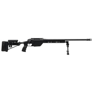 Complete profile of Steyr SSG 08 precision rifle with 23.6-inch barrel and folding stock